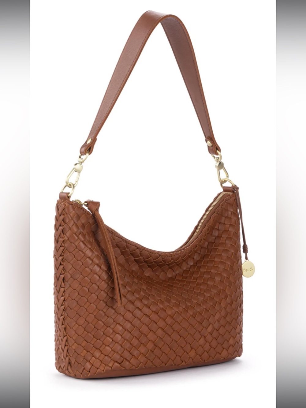 The Sak Juniorr Woven Leather Hobo Bag in Cognac - Picture 3 of 11